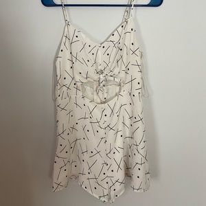 Lush White Geometric Romper